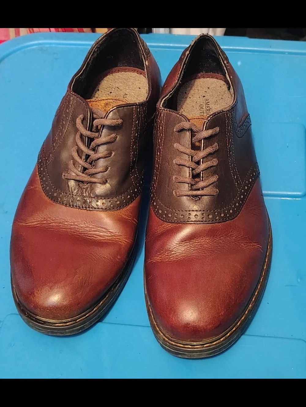 American Eagle Outfitters Two-Tone Brown Leather Oxford Shoes